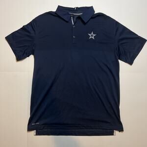 Dallas Cowboys Nike On Field Dri-Fit NFL Navy Blue Polo Shirt Adult Size L